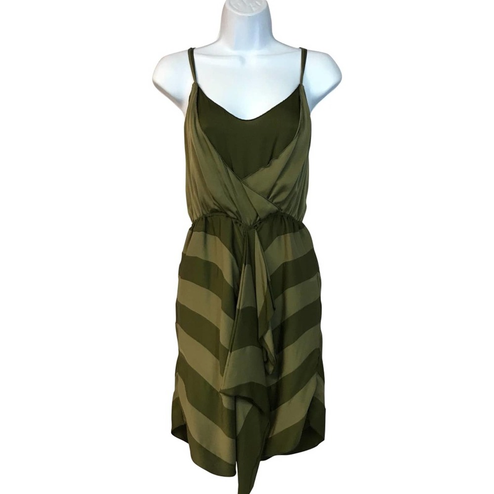 Alice+Olivia Spaghetti Straps Olive Green Dress S Gem